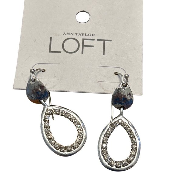 Ann Taylor Loft Silver Teardrop & Chevron Dangle Earrings Set - Picture 2 of 7